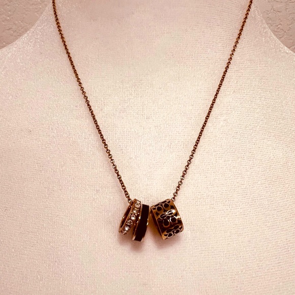 ⚜️🖤⚜️Coach Signature Enamel Necklace - Picture 5 of 12